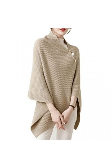 ABGRC Écharpe tricotée, écharpes Chaudes Douces et épaisses à Bouton Triangle, châle Triangle de Couleur Unie, châle Multifon