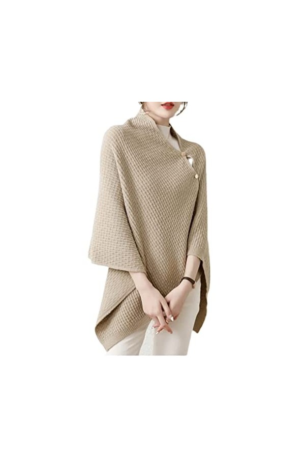 ABGRC Écharpe tricotée, écharpes Chaudes Douces et épaisses à Bouton Triangle, châle Triangle de Couleur Unie, châle Multifon