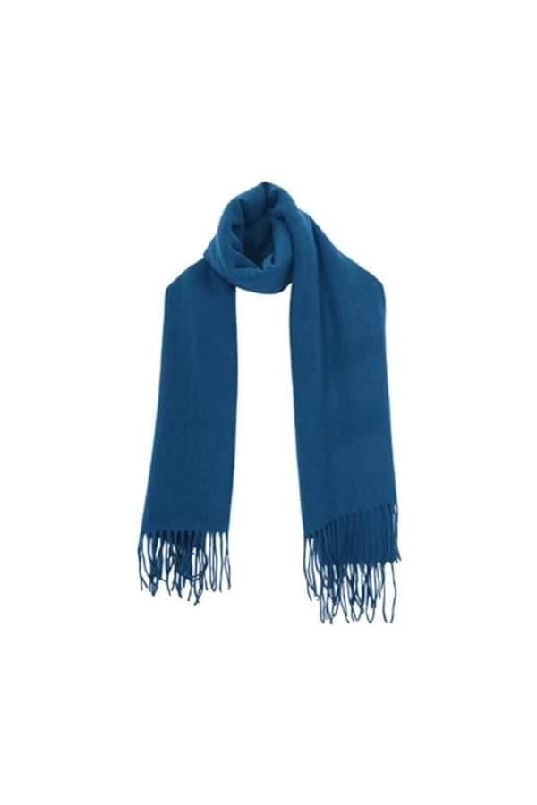 GAENZA Écharpe douce et chaude, écharpes à la mode, écharpe dhiver, matériau en laine, châle à franges de couleur Pure à la 