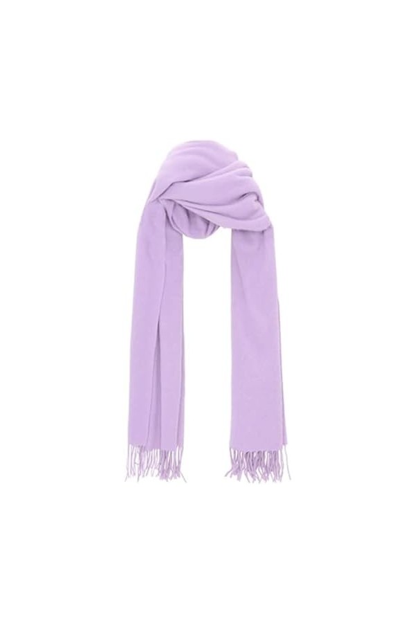 GAENZA Écharpe douce et chaude, écharpes à la mode, écharpe dhiver, matériau en laine, châle à franges de couleur Pure à la 