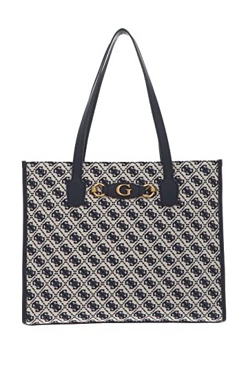 GUESS Izzy Girlfriend Tote Bag Navy Logo