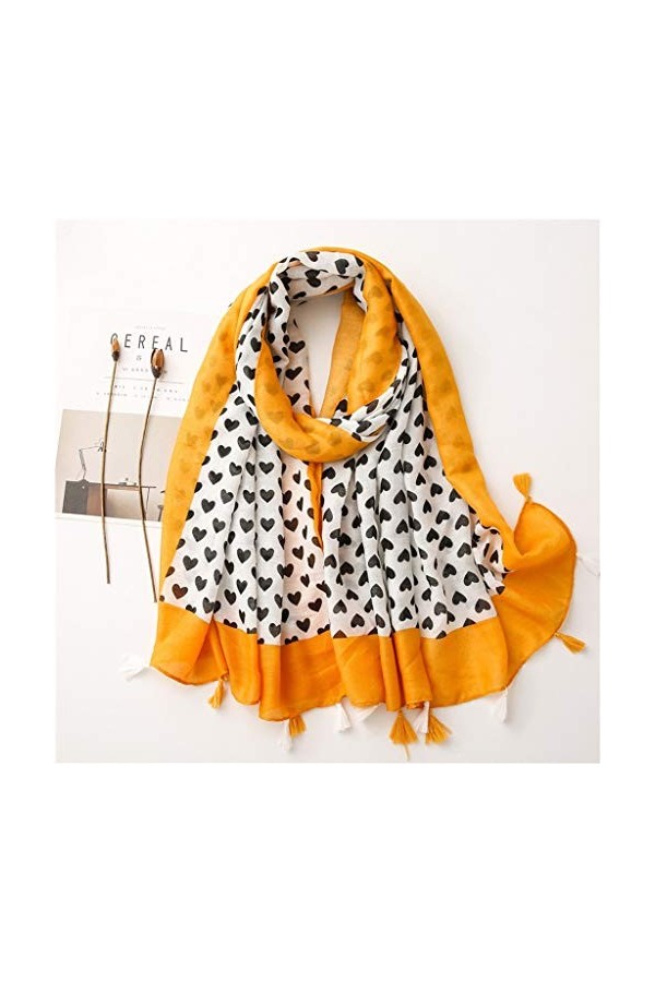 Femmes Mode Amour Coeur Gland Viscose Châle Écharpe Dame Wrap Chaud Pashmina Couleur : A A b 