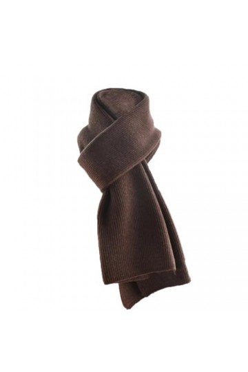 Écharpe tricotée en cachemire solide pour femme - Écharpe dhiver chaude et épaisse en laine pour enfants, rouge/marron, Adul