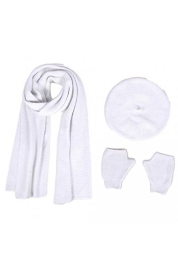 Baiyao Ensemble béret chapeau, écharpe, gants dhiver pour femme, gavrois, casquette gavroche, cache-cou, gants pour équitati