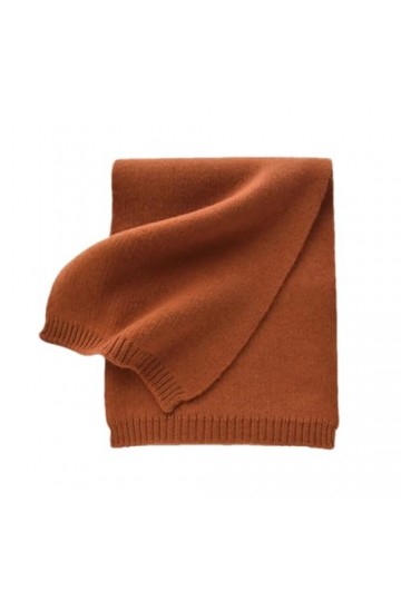 Hdhdeueh Écharpe tricotée en laine cachemire de couleur unie pour femme, caramel, taille unique