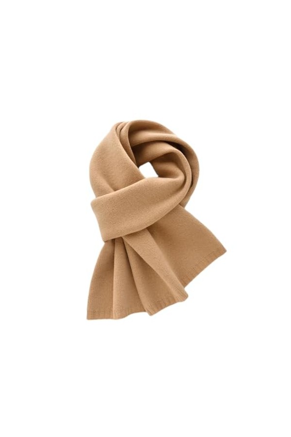 Hdhdeueh Écharpe simple en laine tricotée pour femme - Couleur unie, café, taille unique