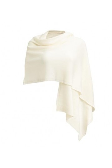 Embouro Châle 100% Cachemire Pashmina pour Femmes, Echarpe Tricotée en Cachemire pur pour lhiver Blanc 
