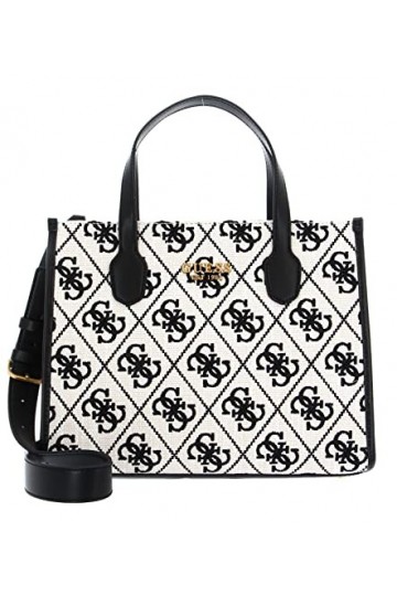GUESS Silvana 2 Compartment Tote Black Logo