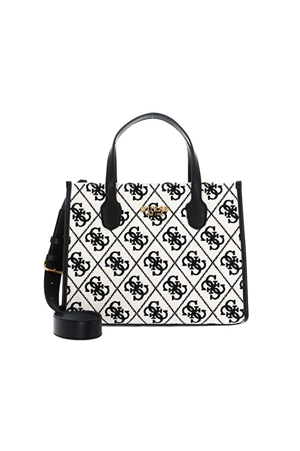 GUESS Silvana 2 Compartment Tote Black Logo