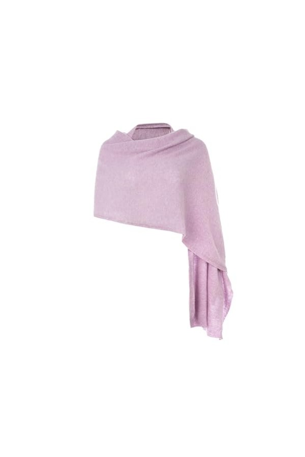 Embouro Châle 100% Cachemire Pashmina pour Femmes, Echarpe Tricotée en Cachemire pur pour lhiver Blanc 