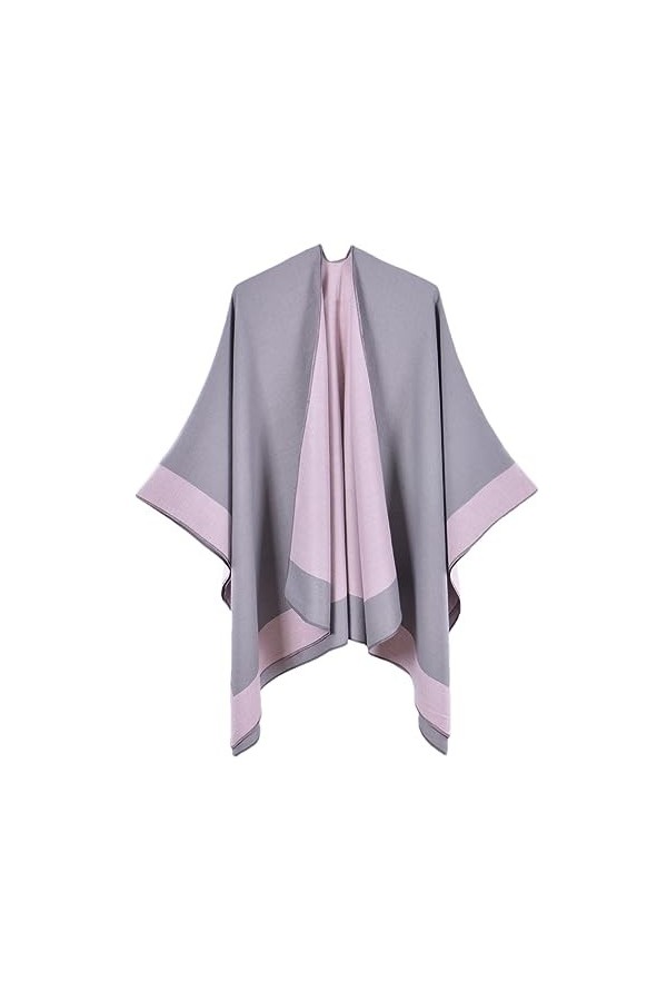Disimlarl Cape pashmina en laine pour femme, kaki, taille unique