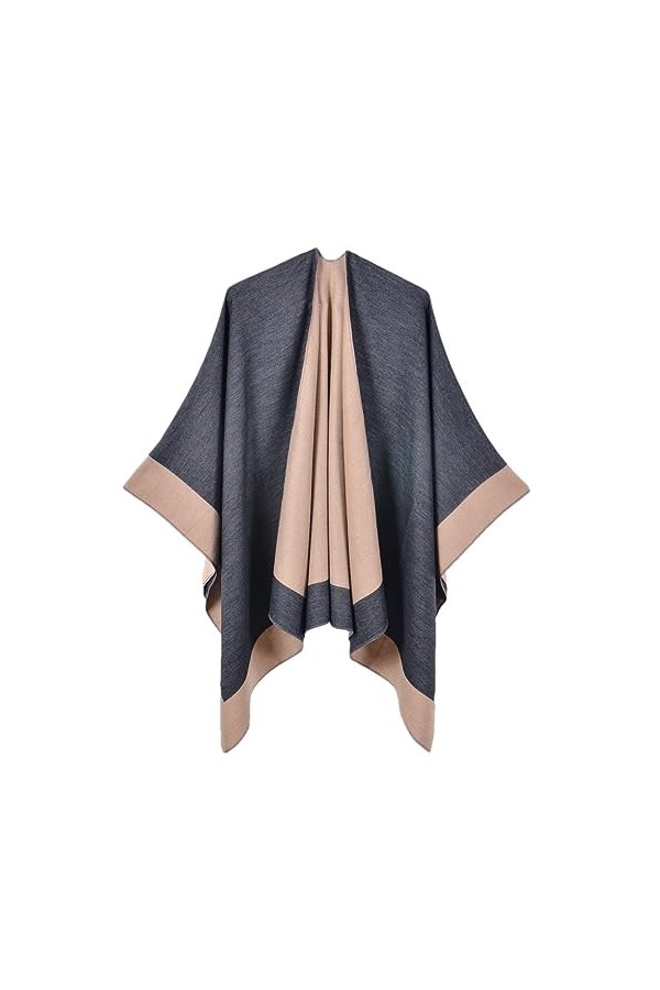 Disimlarl Cape pashmina en laine pour femme, kaki, taille unique