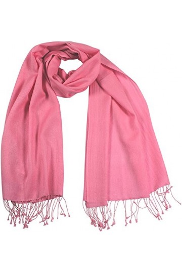 Shirin Sehan Pashmina Écharpe 70 % cachemire 30 % soie Rose - Rose - Small