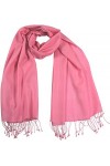 Shirin Sehan Pashmina Écharpe 70 % cachemire 30 % soie Rose - Rose - Small