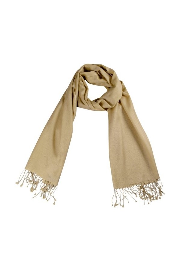 Shirin Sehan Pashmina de, 70% cachemire, 30% Soie Écharpe/Boléro, beige - Beige - S
