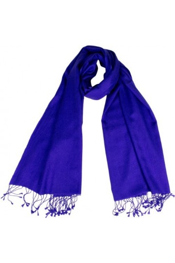 Shirin Sehan Pashmina de, 70% cachemire, 30% Soie Écharpe/Boléro, bleu royal - Bleu - S