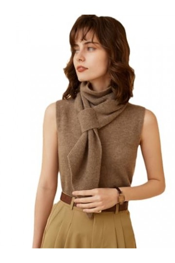 TZUFA Écharpes tricotées en cachemire pour femmes, écharpe chaude dextérieur de couleur unie, à la mode, automne et hiver