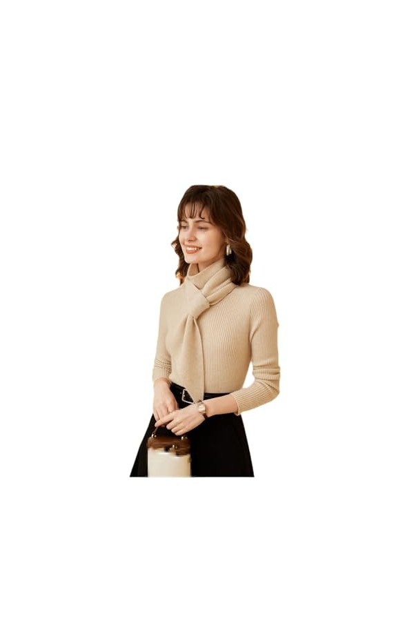 TZUFA Écharpes tricotées en cachemire pour femmes, écharpe chaude dextérieur de couleur unie, à la mode, automne et hiver