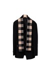 Foulard en Soie, Couverture pour Femmes et Hommes Élégant Doux Chunky Laine à Carreaux Chunky Écharpes Châle Cape Tartan Couv