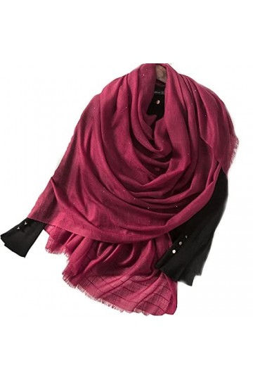 SMEJS Foulard en soie, écharpes de couverture pour femmes Écharpe de couverture dhiver confortable et chaude Écharpes élégan