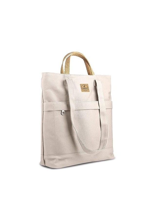 Kuratist DEERN Sac à dos 2 en 1 pour femme - Volume 14 l et compartiment pour ordinateur portable 13,3" - En toile et cuir de