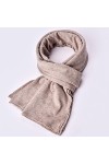Bywenzai Foulard Hommes 100% Laine Écharpe Marque Solide Gris Automne Hiver Écharpes pour Hommes Doux Chaud Châles 175X65Cm N