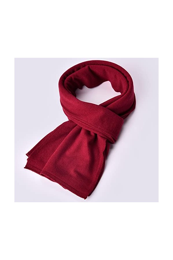 Bywenzai Foulard Hommes 100% Laine Écharpe Marque Solide Gris Automne Hiver Écharpes pour Hommes Doux Chaud Châles 175X65Cm N