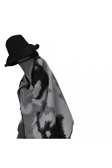 WSPDSD Style nordique imitation cachemire tie-dye noir et blanc double face châle écharpe cape simple châle épais chaud