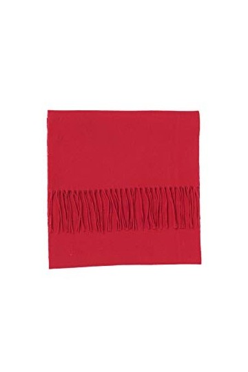 CASH-MERE.CH Écharpe Pashmina | Foulard | Châle 100% Cachemire Rouge/Rouge, Unisex, 30cm x 164cm + 8cm x 2 seffilocher 