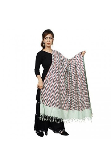 Handicraft Bazarr Châle traditionnel pashmina pour femme - Écharpe dhiver chaude pour mariage - En coton et soie - 213 x 122