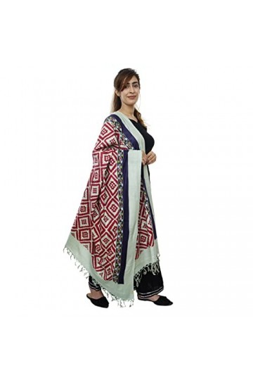 Handicraft Bazarr Head Étoles en laine pashmina imprimé pour femme - Écharpe en coton et soie - 213 x 122 cm