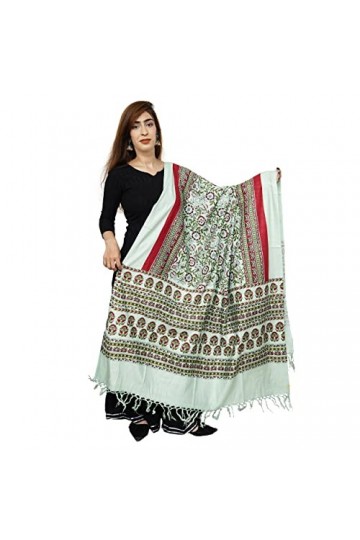 Handicraft Bazarr Head Étoles imprimées pour femme - Châles dété en coton et soie - Foulard traditionnel pashmina - 213 x 12