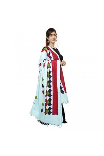 Handicraft Bazarr Étole en coton doux et soie pour femme, imprimé à la main, écharpe dhiver chaude pashmina, 122 x 213 cm, é