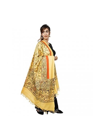 Handicraft Bazarr Écharpe longue et douce pour femme - 213 x 122 cm - Étole pashmina - Imprimé main - Unisexe