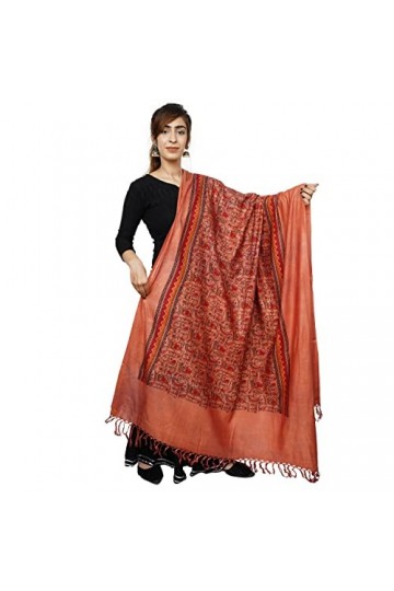 Handicraft Bazarr Châles de méditation de style traditionnel - Écharpe florale en coton doux - Étole pashmina avec pompon - 1