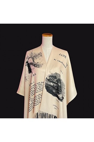 Universal Zone Jane Eyre par Charlotte Brontë Écharpe/Châle, beige, 72" x 26"