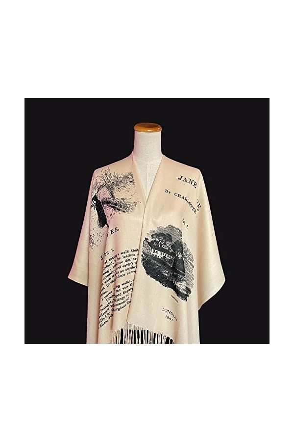 Universal Zone Jane Eyre par Charlotte Brontë Écharpe/Châle, beige, 72" x 26"