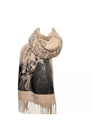 Little Women by Louisa M. Alcott Châle écharpe écharpe, beige, 72" x 26"