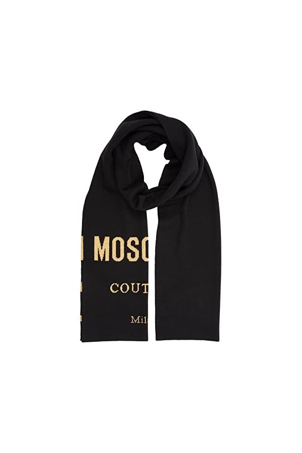 MOSCHINO femme écharpe en laine black - gold