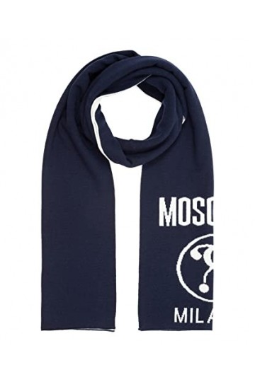 MOSCHINO femme Double question mark écharpe en laine blue
