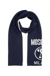 MOSCHINO femme Double question mark écharpe en laine blue