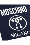 MOSCHINO femme Double question mark écharpe en laine blue