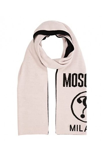 MOSCHINO femme Double question mark écharpe en laine pink - black