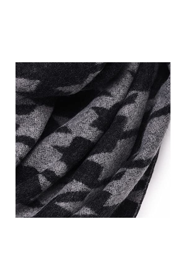 Foulard en Soie, Écharpe dHiver Longues Écharpes Chaudes en Cachemire Classique Couleur Gris Solide Châle Wraps Supe Couvert