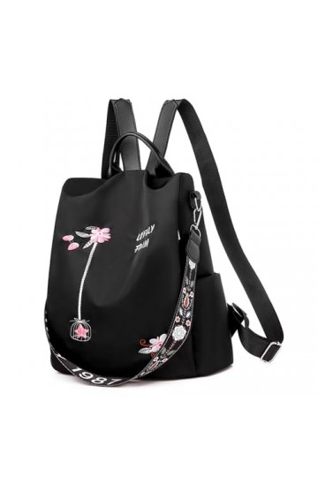 LHHMZ Sac à dos tendance ethnique pour femme - Élégant - Motif floral - Sac de voyage léger - Sac décole décontracté - Sac à