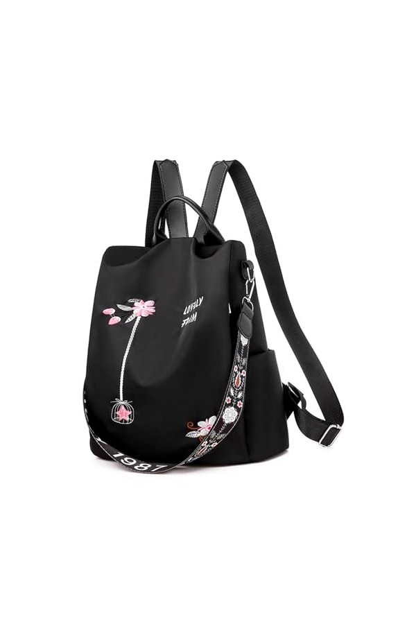 LHHMZ Sac à dos tendance ethnique pour femme - Élégant - Motif floral - Sac de voyage léger - Sac décole décontracté - Sac à