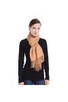 Accessoire Top Tendance Écharpe Étole Pashmina Cachemire Foulard Châle Touché Soyeux 200 x 90cm couleur Camel
