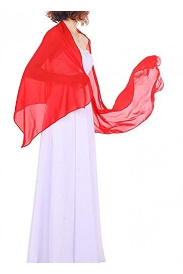 TPSAADE Longue écharpe en mousseline douce pour femme et pashmina pour soirée, Blanc., taille unique