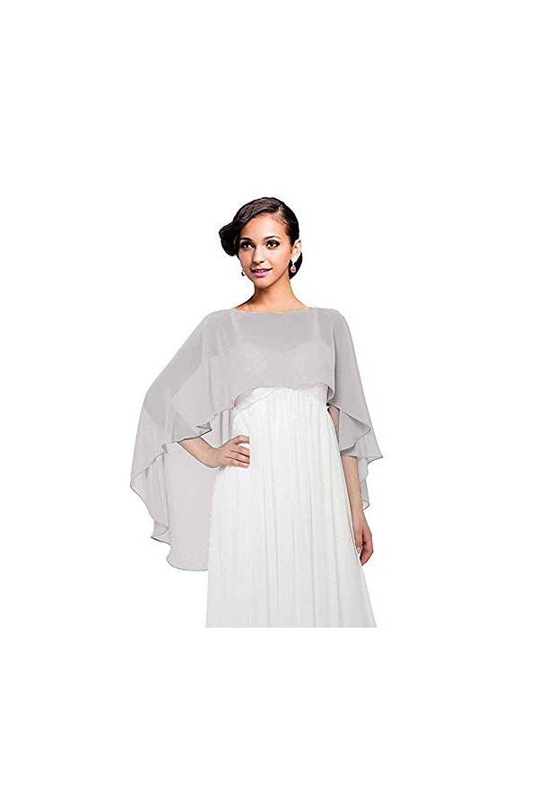 TPSAADE Longue écharpe en mousseline douce pour femme et pashmina pour soirée, Blanc., taille unique