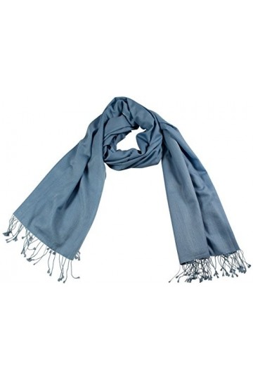 Pashmina de Shirin Sehan, 70% cachemire, 30% Soie Écharpe/Boléro, bleu clair - Bleu - M